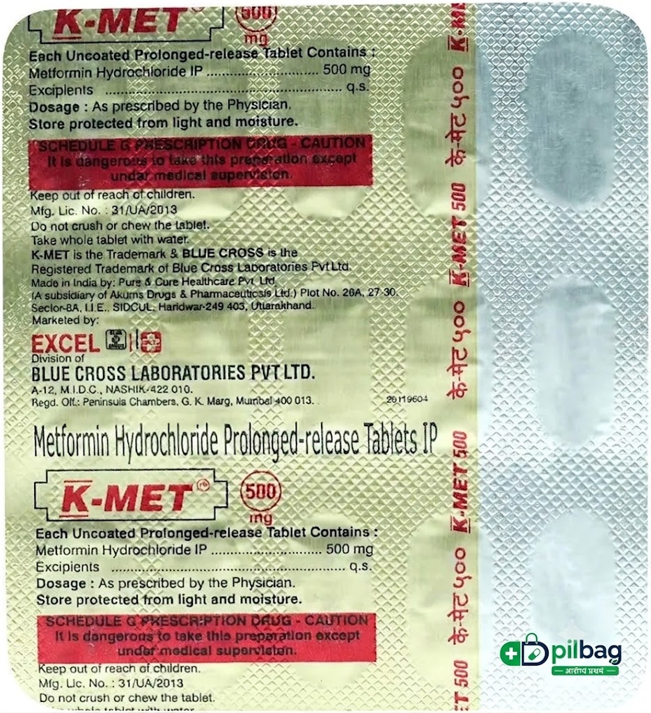 K-Met 500mg Tablet PR